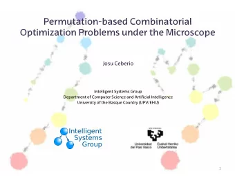 Permutation-based Combinatorial  Optimization Problems under the Microscope  Josu Ceberio