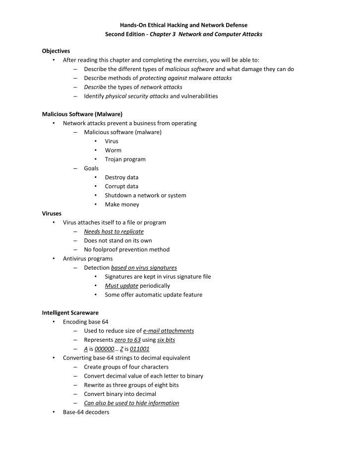 hands on ethical hacking and network defense second