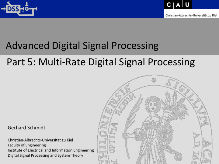 advanced digital signal processing