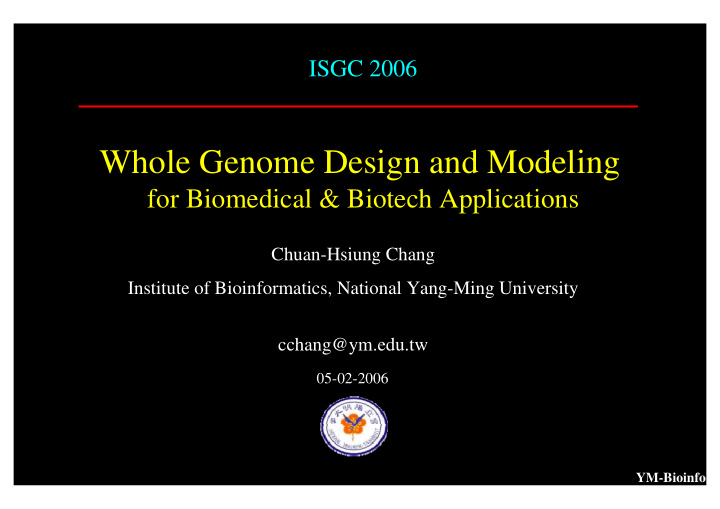 whole genome design and modeling