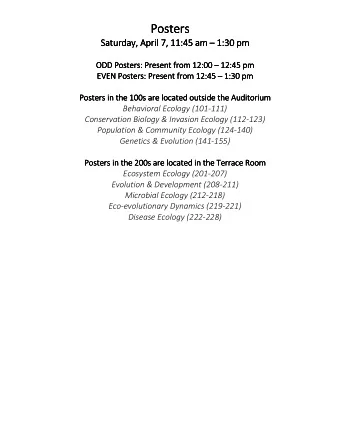 Posters  Posters  Posters  Posters  Saturday, April 7, 11:45 am  Saturday, April 7, 11:45 am