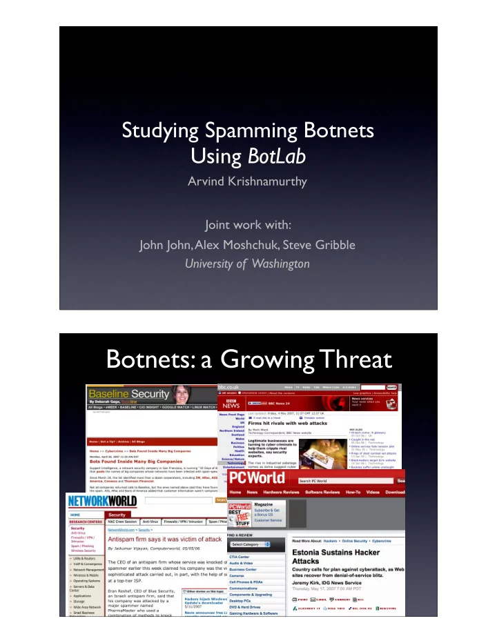 botnets a growing threat