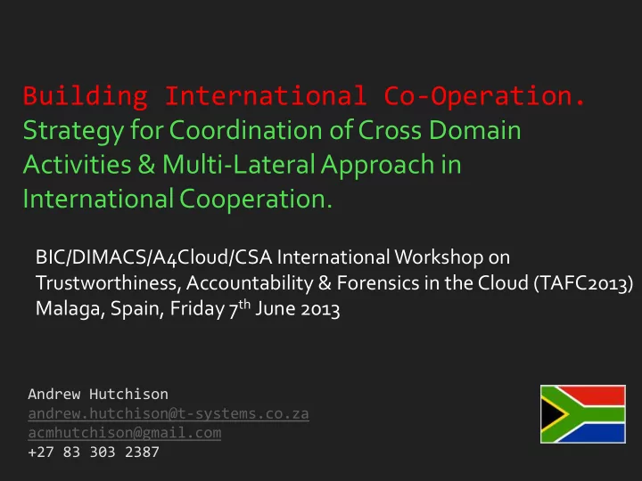 building international co operation strategy for