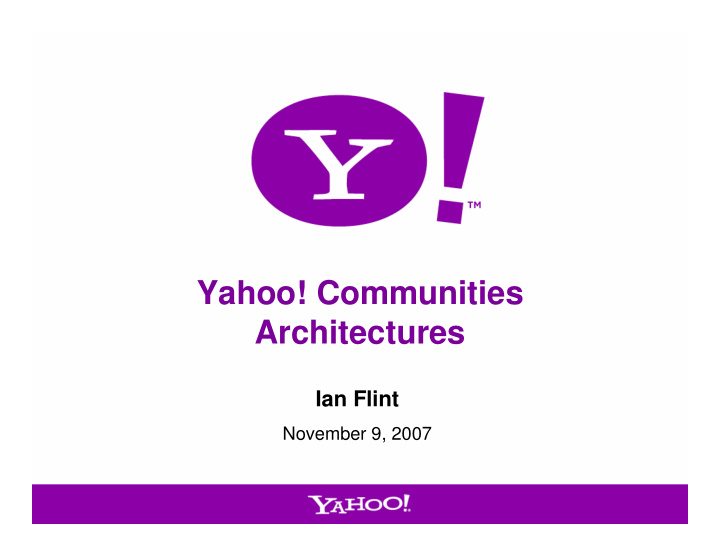 yahoo communities architectures