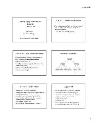 Cryptography and Network  Security Chapter 21 What is the concept of defense: The parrying of a