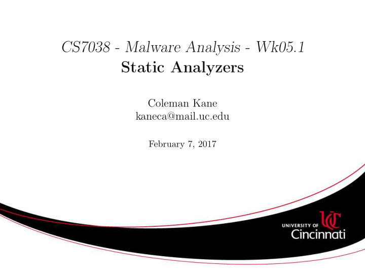 cs7038 malware analysis wk05 1 static analyzers