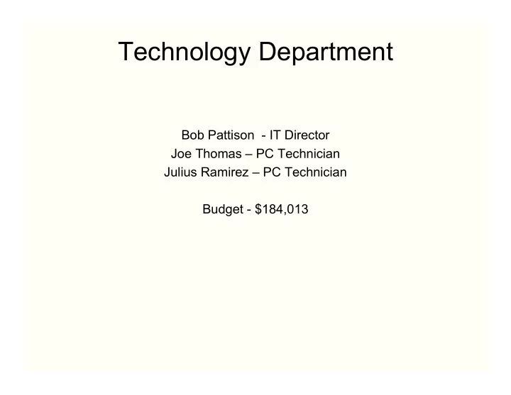 technology department