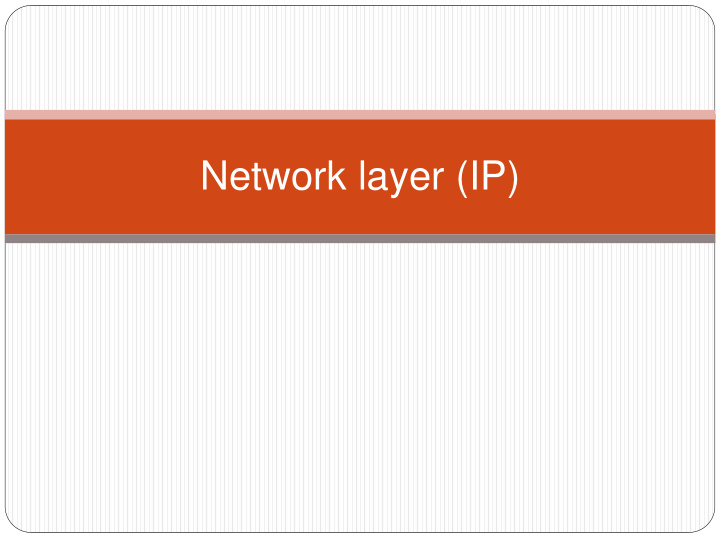 network layer ip network layer