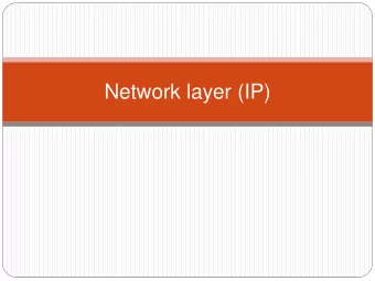 Network layer (IP)  Network layer  Transport segment from sending to receiving host  Network
