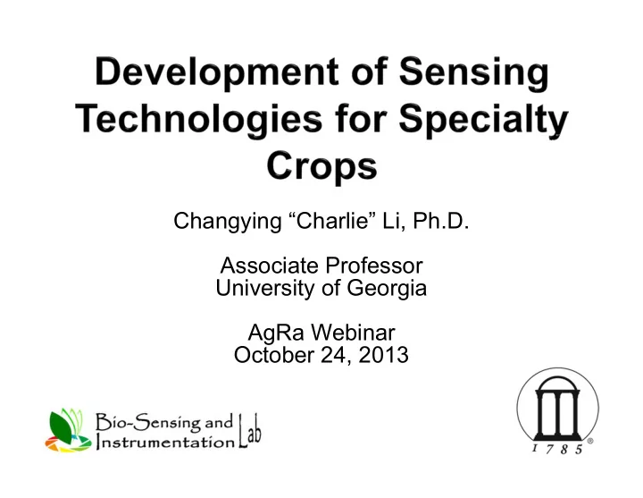changying charlie li ph d associate professor university