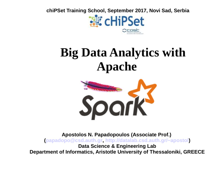 big data analytics with apache