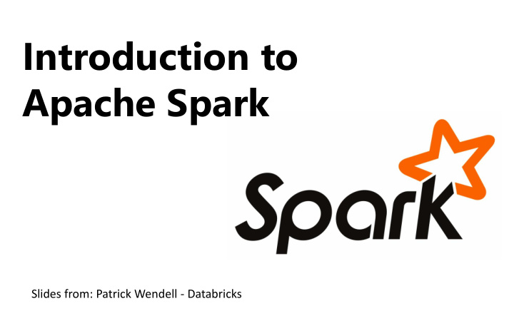 introduction to apache spark