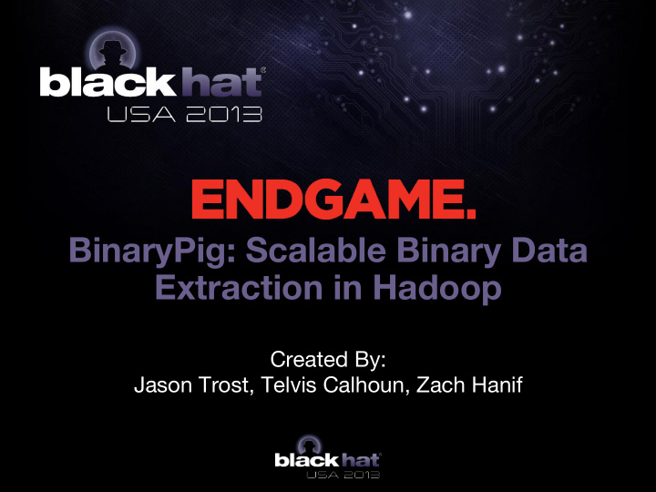 binarypig scalable binary data extraction in hadoop