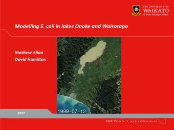 Modelling E. coli in lakes Onoke and Wairarapa  Mathew Allan  David Hamilton  2017  Method: 3-D