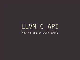 LLVM C API  How to use it with Swift  whoami  iOS Apps Developer  Compiler Hobbyist