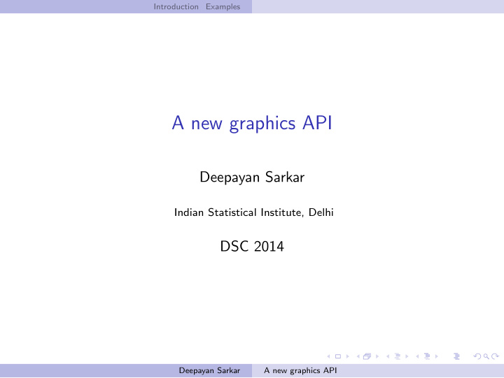 a new graphics api