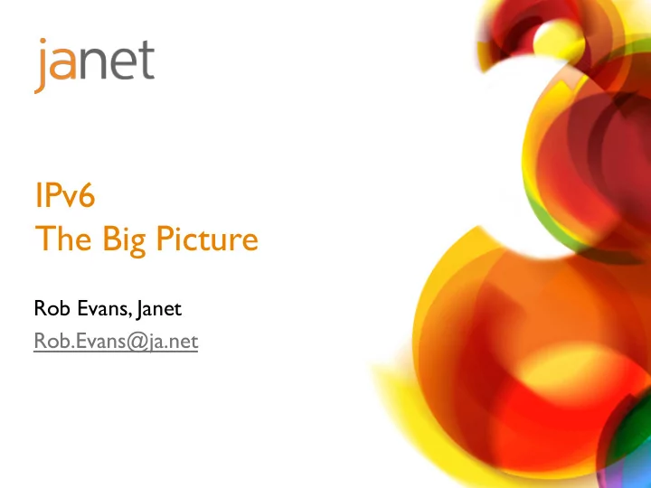 ipv6 the big picture