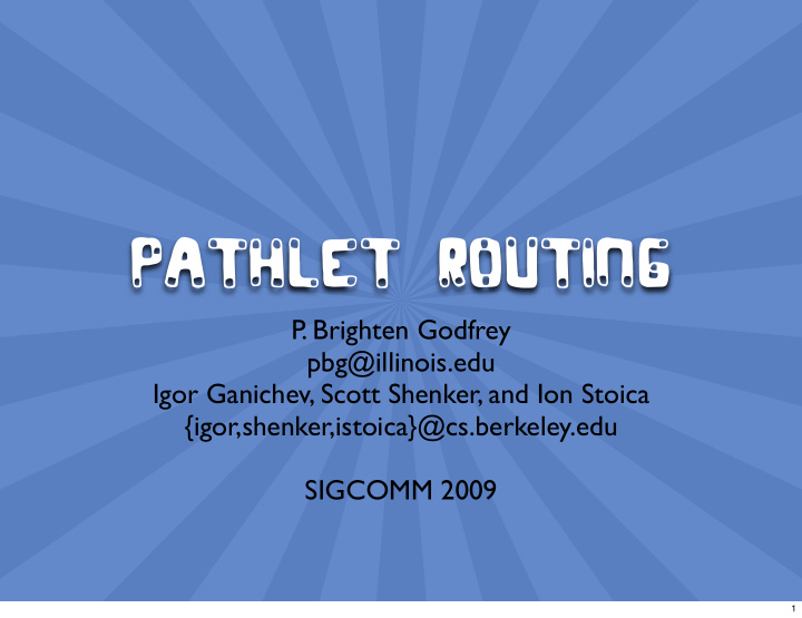 pathlet routing