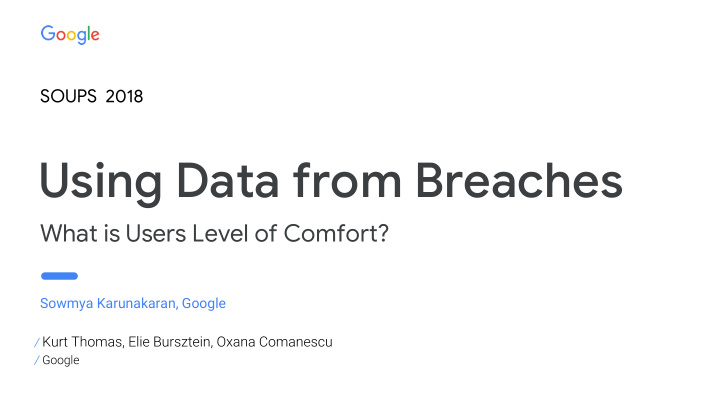 using data from breaches