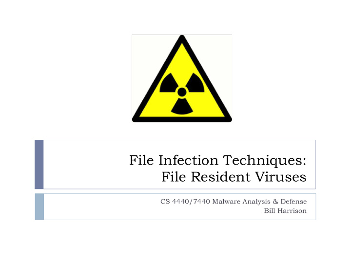 file infection techniques file resident viruses