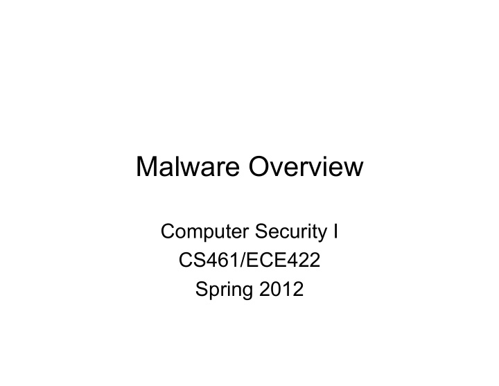 malware overview