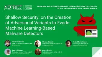 Shallow Security: on the Creation  of Adversarial Variants to Evade  Machine Learning-Based