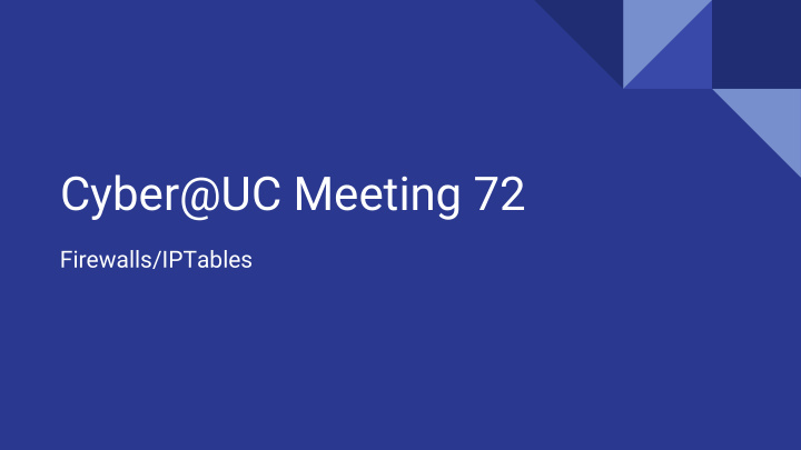 cyber uc meeting 72