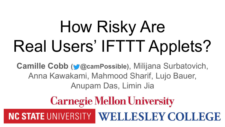 how risky are real users ifttt applets