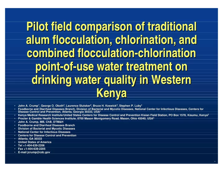 pilot field comparison of traditional pilot field