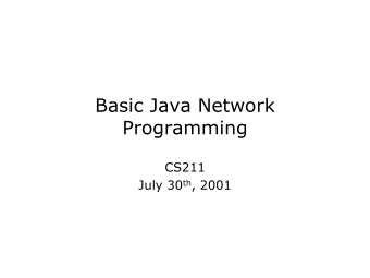 Basic Java Network  Programming  CS211 July 30 th , 2001  The Network and OSI Model  IP Header  TCP