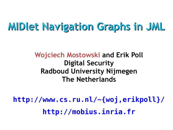 midlet navigation graphs in jml midlet navigation graphs
