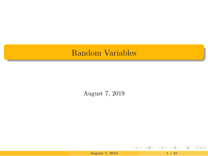 random variables