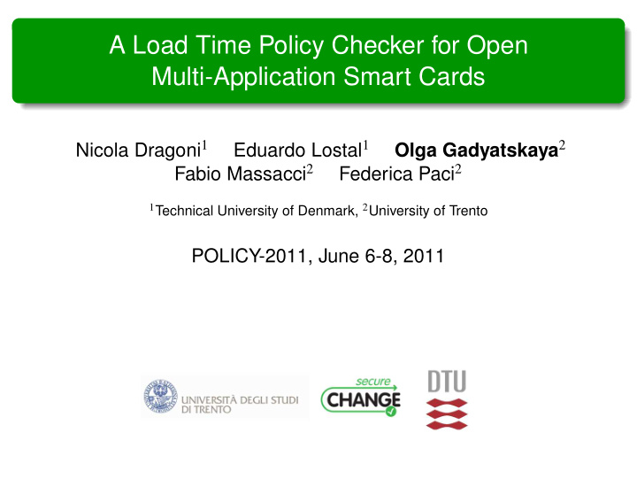 a load time policy checker for open multi application