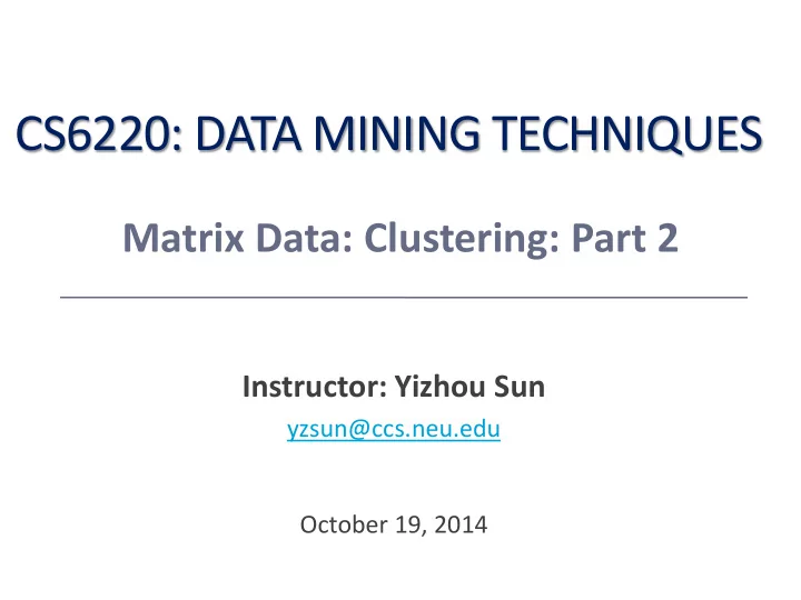 cs6220 data mining techniques