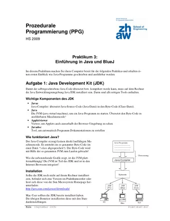 Prozedurale  Programmierung (PPG)  HS 2009  Praktikum 3:  Einfhrung in Java und BlueJ  Im diesem