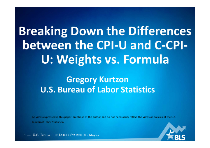 breaking down the differences between the cpi u and c cpi