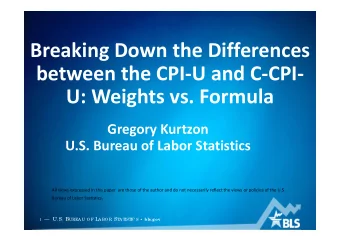 Breaking Down the Differences between the CPI  U and C  CPI  U: Weights vs. Formula