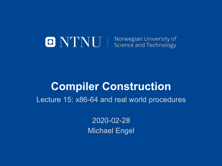 compiler construction