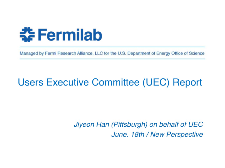 users executive committee uec report