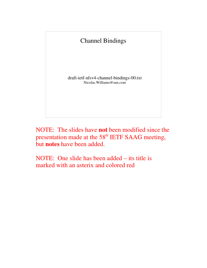 channel bindings