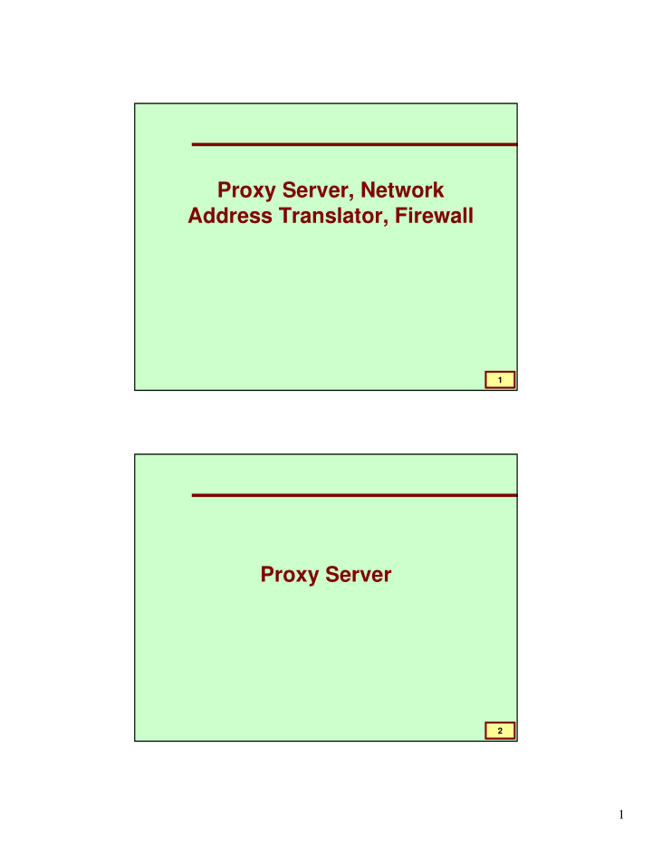 proxy server network address translator firewall