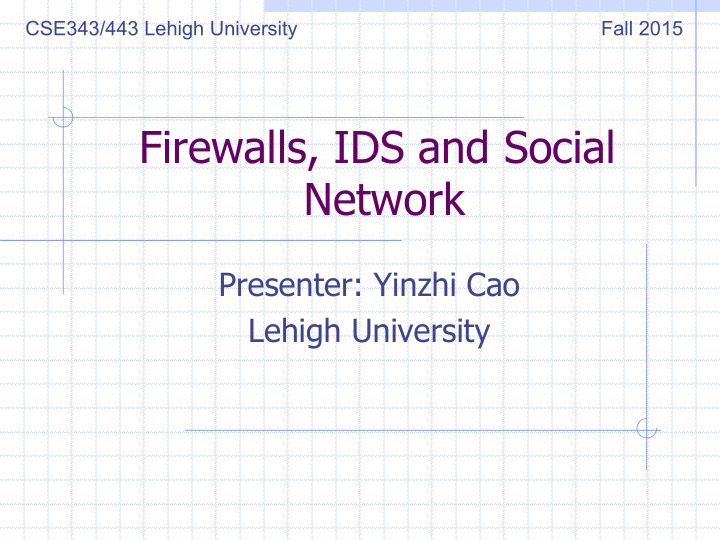 firewalls ids and social network