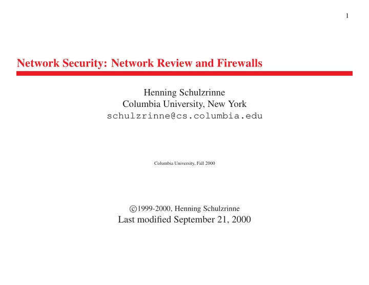 network security network review and firewalls