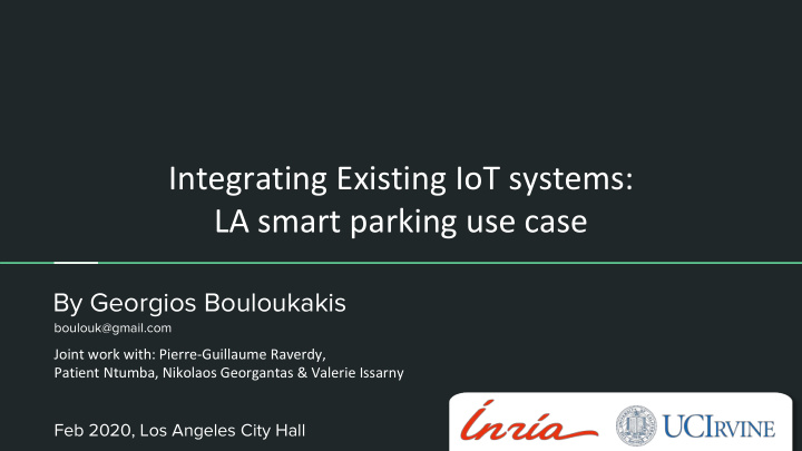 integrating existing iot systems la smart parking use case
