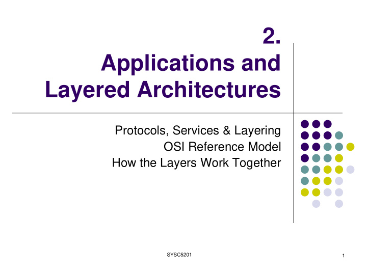 2 applications and layered architectures