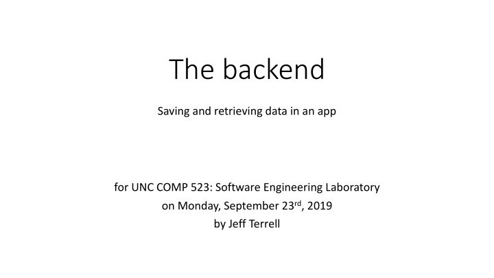 the backend