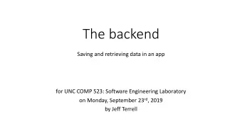 The backend  Saving and retrieving data in an app  for UNC COMP 523: Software Engineering
