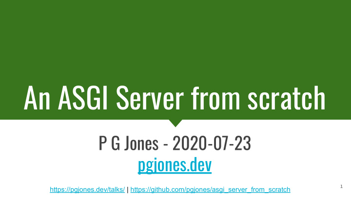 an asgi server from scratch