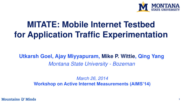 for application traffic experimentation