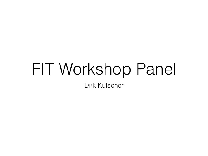 fit workshop panel